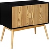 image:imageConvenience Concepts Oslo Storage Console with Cabinet and Shelves Wood GrainGrayBlackWood GrainGrayBlack