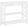 image:imageConvenience Concepts Oxford 1Drawer Console Table 395  Farmhouse Sofa Display with Storage Shelf For Living Family amp Dining Room Modern Entryway Hall Table for Kitchen Bedroom EspressoWhite