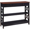 image:imageConvenience Concepts Oxford 1Drawer Console Table 395  Farmhouse Sofa Display with Storage Shelf For Living Family amp Dining Room Modern Entryway Hall Table for Kitchen Bedroom Sea Foam BlueCherryBlack
