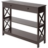 image:imageConvenience Concepts Oxford 1Drawer Console Table 395  Farmhouse Sofa Display with Storage Shelf For Living Family amp Dining Room Modern Entryway Hall Table for Kitchen Bedroom EspressoEspresso
