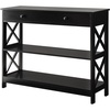 image:imageConvenience Concepts Oxford 1Drawer Console Table 395  Farmhouse Sofa Display with Storage Shelf For Living Family amp Dining Room Modern Entryway Hall Table for Kitchen Bedroom Sea Foam BlueBlack