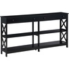 image:imageConvenience Concepts Oxford 2Drawer Console Table with Shelves 60 EspressoBlack