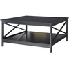 image:imageConvenience Concepts Oxford 36 inch Square Coffee Table with Shelf BlackBlack