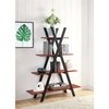 image:imageConvenience Concepts Oxford A Frame Bookshelf 4575  4Tier Farmhouse OpenConcept Bookshelf for Living Room Family Room XShaped Shelving Unit for Media amp Home Decor Office Storage BlackCherryBlack