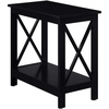 image:imageConvenience Concepts Oxford Chairside End Table with Shelf WhiteBlack
