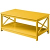 image:imageConvenience Concepts Oxford Coffee Table with Shelf White Faux MarbleBlackYellow