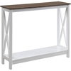 image:imageConvenience Concepts Oxford Console Table 395  Sofa Table with Storage Shelf Transitional Entryway Hall Table for Living Room and Bedroom Display Foyer Table Blush PinkDriftwoodWhite