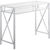 image:imageConvenience Concepts Oxford Desk 42inch Clear GlassChrome 136075GLCRO