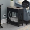 image:imageConvenience Concepts Oxford Flip Top End Table with Charging Station 2375  Modern Living Room Table with USB Ports and Power Outlets Side Table Side Table with Storage Shelf BarnwoodBlackFaux BirchBlack