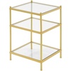 image:imageConvenience Concepts Royal Crest End Table Chrome  GlassClear Glass  Gold