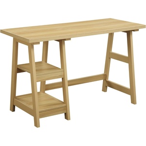 image:imageConvenience Concepts 090107ES Trestle Desk EspressoLight Oak