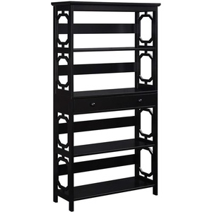 image:imageConvenience Concepts 203071BL 5Tier Bookcase with Drawer BlackBlack