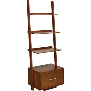 image:imageConvenience Concepts American Heritage Ladder Bookcase with File Drawer DriftwoodCherry