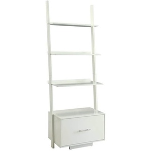 image:imageConvenience Concepts American Heritage Ladder Bookcase with File Drawer DriftwoodWhite