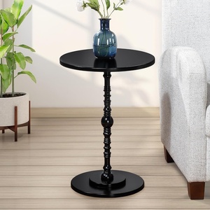 image:imageConvenience Concepts Classic Accents Sanibel Beach Spindle Table 1775  Traditional Round End Table for Living Room Turned Solid Wood Side Table Classic Display Pedestal Table WhiteBlack