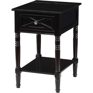 image:imageConvenience Concepts Country Oxford End Table with Charging StationBlack