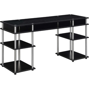 image:imageConvenience Concepts Designs2Go No Tools Deluxe Student Desk with Shelves 60 BlackBlack