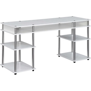image:imageConvenience Concepts Designs2Go No Tools Deluxe Student Desk with Shelves 60 BlackWhite