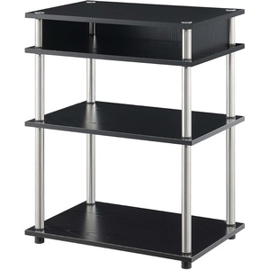 image:imageConvenience Concepts Designs2Go No Tools Printer Stand with Shelves BlackBlack