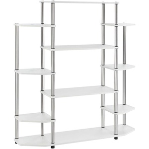 image:imageConvenience Concepts Designs2Go No Tools Wall Unit Bookshelf 4725  Contemporary Storage Shelves for Display 10 Spacious Shelves for Modern Living Room Office Den BlackWhite