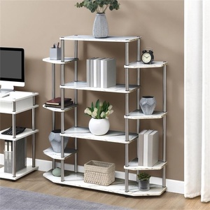 image:imageConvenience Concepts Designs2Go No Tools Wall Unit Bookshelf 4725  Contemporary Storage Shelves for Display 10 Spacious Shelves for Modern Living Room Office Den BlackWhite Faux Marble