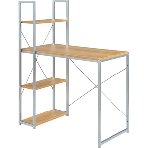 image:imageConvenience Concepts Desigsn2Go Office Workstation Desk 36  Modern Contemporary Writing Accent with Storage Shelves for Dorm Room amp Home Study Light OakLight Oak
