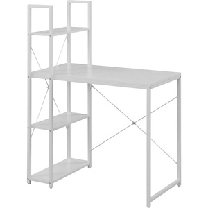 image:imageConvenience Concepts Desigsn2Go Office Workstation Desk 36  Modern Contemporary Writing Accent with Storage Shelves for Dorm Room amp Home Study WhiteWhite