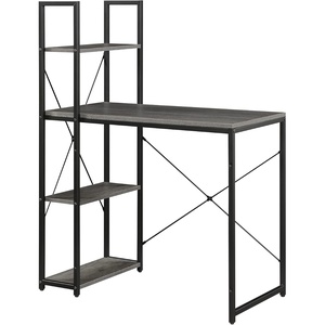 image:imageConvenience Concepts Desigsn2Go Office Workstation Desk 36  Modern Contemporary Writing Accent with Storage Shelves for Dorm Room amp Home Study WhiteCharcoal GrayBlack