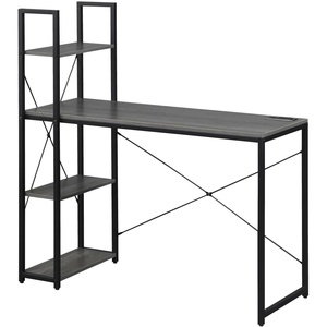 image:imageConvenience Concepts Desigsn2Go Office Workstation Desk with USB Ports amp AC Outlets 4425  Modern Writing Accent with Charging Station amp Storage Shelves for Dorm Room Home Study amp Den WhiteCharcoal GrayBlack