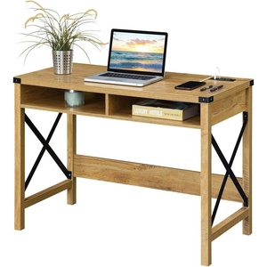 image:imageConvenience Concepts Durango Desk with Charging Station 42 English OakBlackEnglish OakBlack