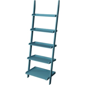 image:imageConvenience Concepts French Country Bookshelf Ladder WhiteDark Turquoise