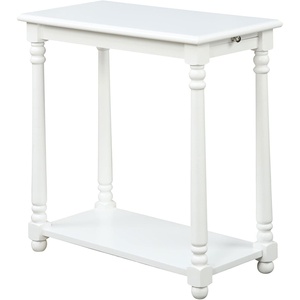 image:imageConvenience Concepts French Country Regent Chairside End Table 2375  Traditional Farmhouse Side Table with PullOut Table Shelf End Table with Storage Shelf for Living Room WhiteWhite