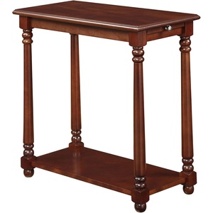 image:imageConvenience Concepts French Country Regent Chairside End Table 2375  Traditional Farmhouse Side Table with PullOut Table Shelf End Table with Storage Shelf for Living Room WhiteMahogany