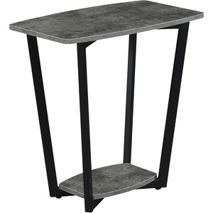 image:imageConvenience Concepts Graystone End Table Weathered Gray  Black FrameCementBlack