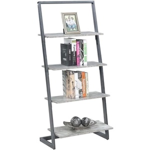 image:imageConvenience Concepts Graystone Ladder Bookshelf BarnwoodBlackFaux BirchSlate Gray