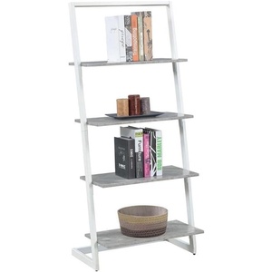 image:imageConvenience Concepts Graystone Ladder Bookshelf BarnwoodBlackFaux BirchWhite