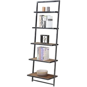 image:imageConvenience Concepts Laredo 5 Tier Ladder Bookcase  shelf Natural  Antique Black FrameNaturalAntique Black Frame