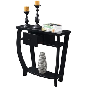 image:imageConvenience Concepts Newport 1 Drawer Dorchester Console Table with Shelf BlackBlack