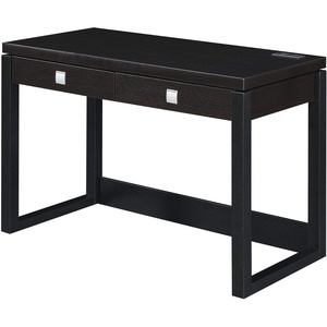 image:imageConvenience Concepts Newport 2Drawer Desk with Charging Station EspressoBlackEspressoBlack
