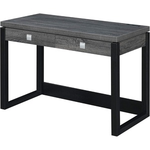 image:imageConvenience Concepts Newport 2Drawer Desk with Charging Station EspressoBlackWeathered GrayBlack