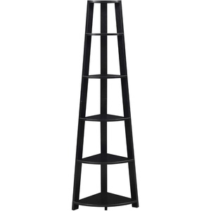 image:imageConvenience Concepts Newport 5 Tier Corner Bookcase Weathered GrayBlack