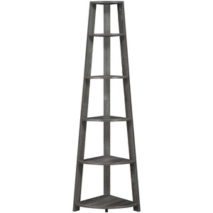 image:imageConvenience Concepts Newport 5 Tier Corner Bookcase Weathered GrayWeathered Gray