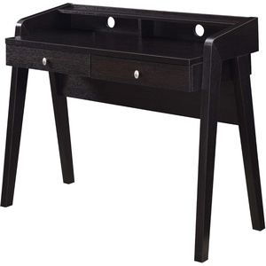 image:imageConvenience Concepts Newport Deluxe 2 Drawer Desk with Shelf IvoryEspresso