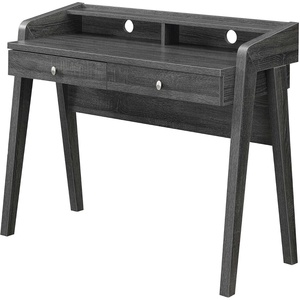 image:imageConvenience Concepts Newport Deluxe 2 Drawer Desk with Shelf IvoryWeathered Gray