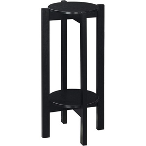 image:imageConvenience Concepts Newport Deluxe 2 Tier Plant Stand 1475  Modern Industrial Plant or Vase Display Stand for Living Room Office Den Hallway Faux CementBlackBlack