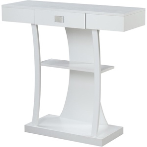 image:imageConvenience Concepts Newport Harri Console Table 36  Modern Sofa Table with Storage Shelves One Drawer Narrow Entryway Hall Table for Living Room BarnwoodBlackWhite