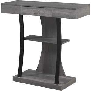 image:imageConvenience Concepts Newport Harri Console Table 36  Modern Sofa Table with Storage Shelves One Drawer Narrow Entryway Hall Table for Living Room BarnwoodBlackCharcoal Gray