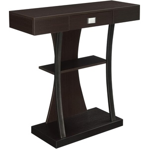 image:imageConvenience Concepts Newport Harri Console Table 36  Modern Sofa Table with Storage Shelves One Drawer Narrow Entryway Hall Table for Living Room BarnwoodBlackEspresso