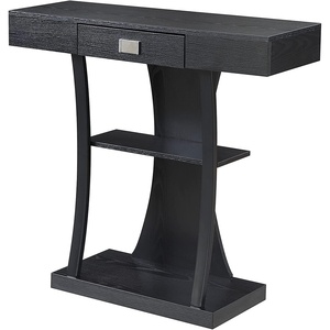 image:imageConvenience Concepts Newport Harri Console Table 36  Modern Sofa Table with Storage Shelves One Drawer Narrow Entryway Hall Table for Living Room BarnwoodBlackBlack