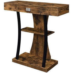 image:imageConvenience Concepts Newport Harri Console Table 36  Modern Sofa Table with Storage Shelves One Drawer Narrow Entryway Hall Table for Living Room BarnwoodBlackBarnwoodBlack
